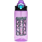 Zak Designs KPop Demon Hunters Sage 25oz Leak-Proof Straw Kids Water Bottle | BPA Free, Durable Plastic, Cupholder Friendly, Dishwasher Safe, Easy to Clean, Lid Lock, Handle, For School, Home, Travel