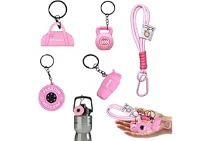 Fitness Dumbbell Keychain Set, Inspirational Gift for Fitness Enthusiasts, Includes Kettlebell, Yoga Bag, Water Bottle Charm,