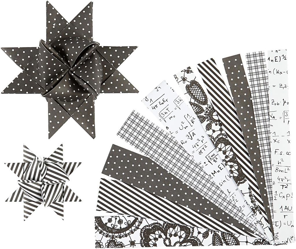 Vivi Gade 15 Plus 25 mm/ 45 Plus 86 cm Paris Design Assorted Weaving Paper Strips, Pack of 60