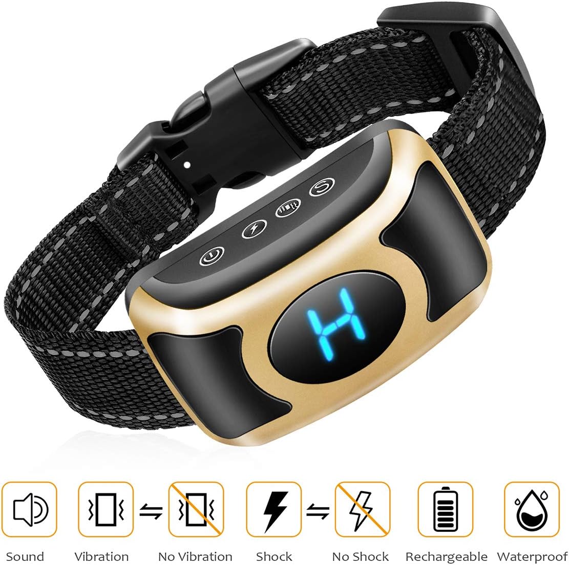 WSS Bark Collar for Small Medium Large Dogs, Triple Stop Anti Barking Mode, Rechargeable / IPx7 Waterproof/Harmless Humane