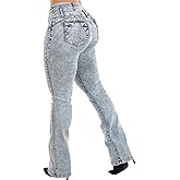 Moda Xpress Women's Butt Lifting High Waisted Bootcut Jeans - Stretchy, Comfortable Flare Jeans in Junior Size Vintage Style