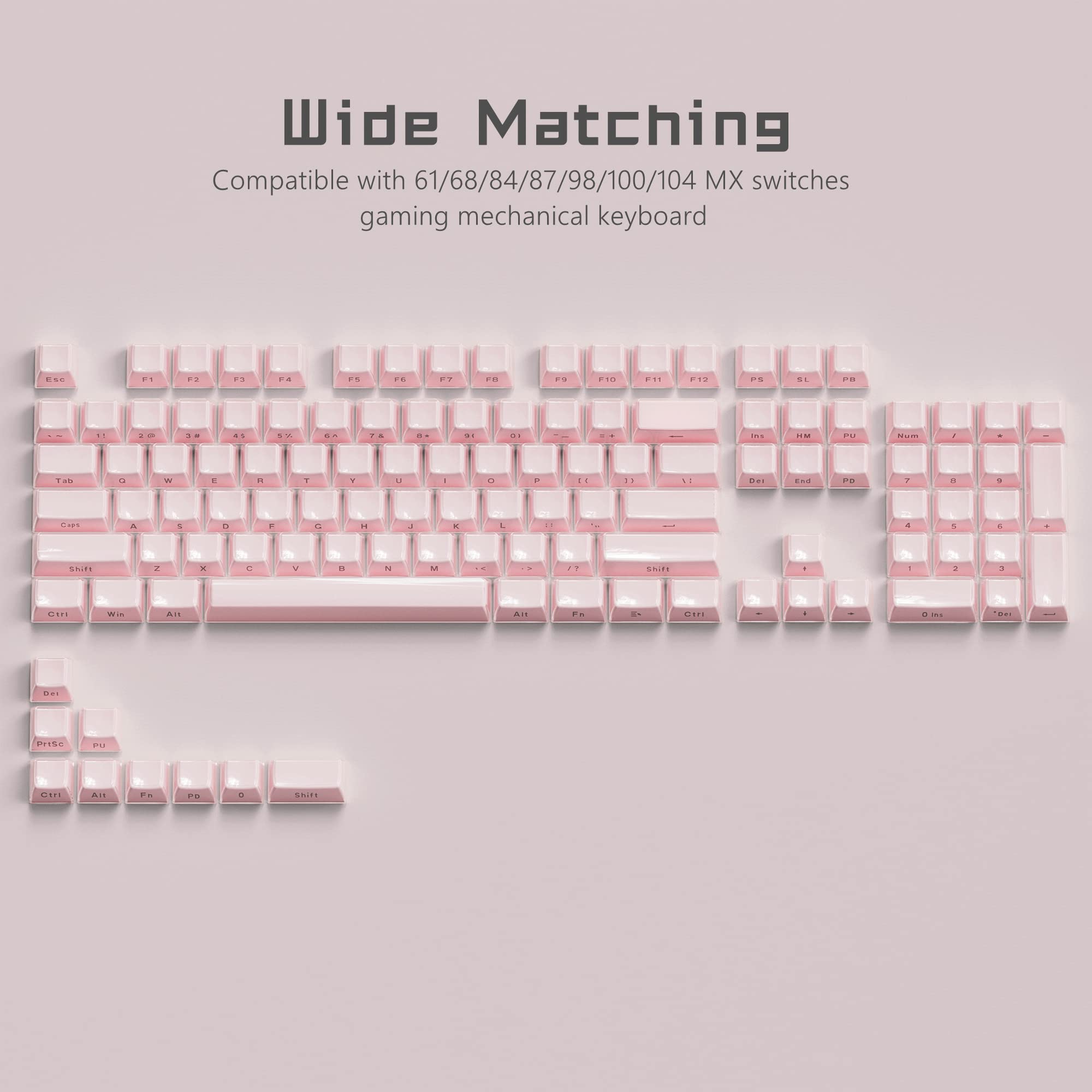 Keycaps En Caoutchouc Arc-en-ciel 121 Touches - Profil Cherry - Silicone Jelly Transparent - Pour Clavier Mécanique - 10