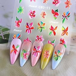 Flower Nail Art Stickers 5D Embossed Flowers Nail