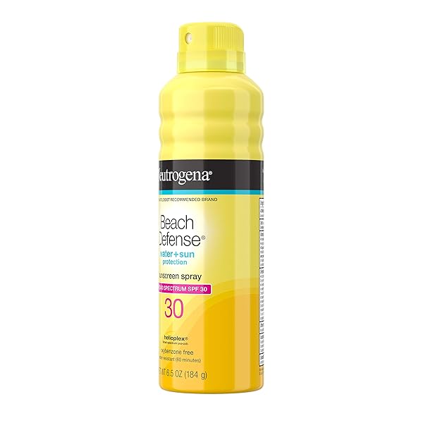 NEUTROGENA BEACH DEFENSE WATER-RESISTANT SUNSCREEN BODY SPRAY WITH BROAD SPECTRUM SPF 30, PABA-FREE, OXYBENZONE-FREE; FAST-DRYING, SUPERIOR SUN PROTECTION, 6.5 OZ