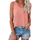 Micticsi Womens V Neck Tank Top Sleeveless Loose Fit Flowy Shirts Summer Outfit Clothes