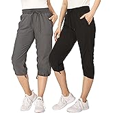 Ultra Performance Capri Pants for Women 2 Pack Womens Capris Hiking Capri Pants Summer Clothes for Women (Avail in Plus Size)