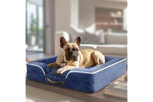COZZZE Dog Sofa Bed for Small Dogs Orthopedic Dog Bed Supportive Foam Pet Bed with Removable Washable Cover, Waterproof Lining and Nonskid Bottom Couch, Navy