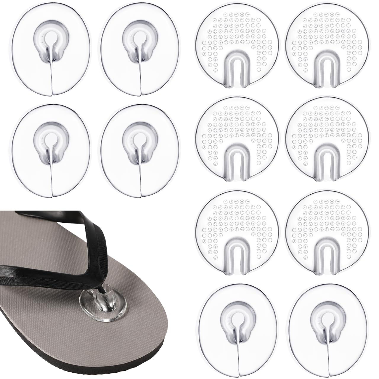 Milisten 6 Pairs Silicone Sandal Flip Flop Protector Non-Slip Guards Cushions Clear Slipper Padding for Women (Transparent)