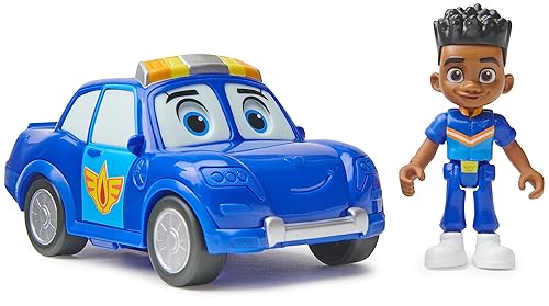 Disney Junior Firebuds, Jayden and Piston, Action Figure and Police Car Toy with Interactive Eye Movement, Kids’ Toys for Boys and Girls Aged 3 and up
