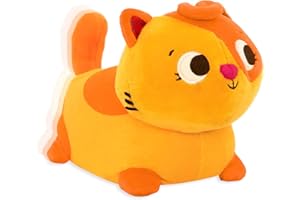 B. toys - Plush Crawling Toy Cat - Interactive Plush Cat – Stuffed Animal – Washable Tummy Time Meowing Plush Toy with Movement & Sounds- Toys for Babies, Toddlers – 1 Year +