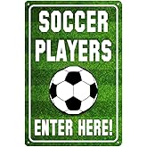 Soccer Decor For Boys Room Soccer Sign Soccer Player Metal Wall Hooks Dad Signs Children Soccer Door Soccer Decorations For Bedroom Soccer Players Enter Here Signs Soccer Players Only Sign 8x12 Inch
