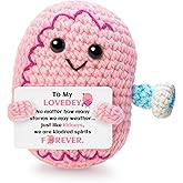 AICHPVOY Handmade Crochet Desktop Doll Gifts for Men Valentines Day Husband Valentine from Wife Birthday Gifts for Women Cute Desk Accessories Stocking Stuffers (to My LOVEDEY)