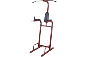 Body-Solid Best Fitness (BFVK10) Vertical Knee Raise - Compact Dip Station and Pull Up Bar Machine for Home Gym, Strength Training Equipment with Comfortable Back Pad and Arm Supports