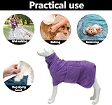 Geyecete Pineapple Drying Coat for Dogs Purple L - Fast Dry Absorbent Bath Robe view 4