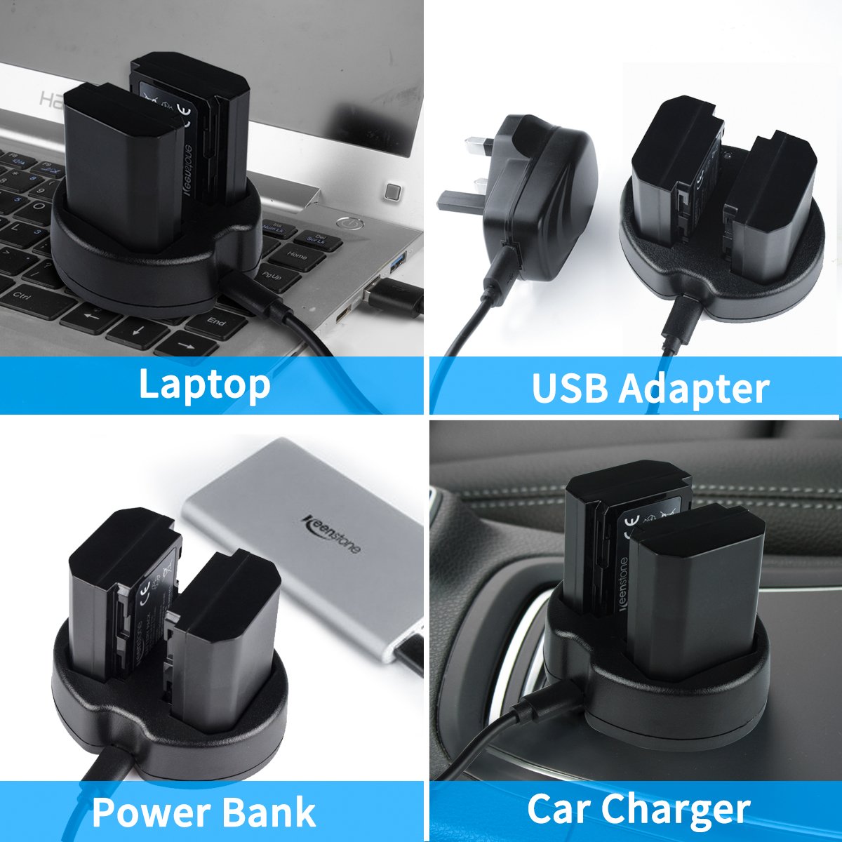 NP FZ100 Rechargeable Battery, Keenstone 7.2V 2000mAh 14.4wh Camera Battery with Rapid Dual USB Battery Charger for Sony A9,Alpha 9R,Alpha 9S,A7R III,A7 III Camera