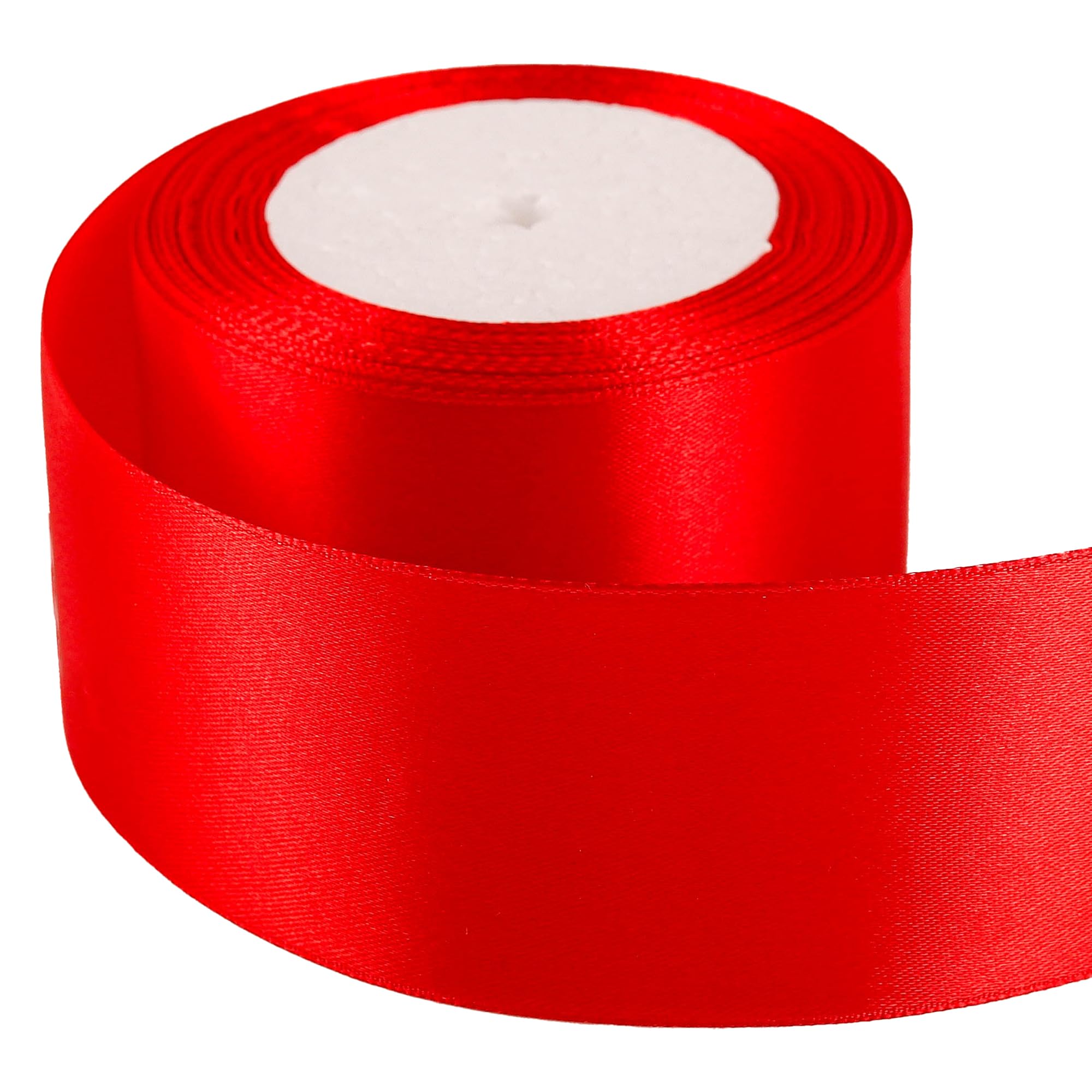 50mm Red Ribbon for Gift Wrapping 22M Thick Satin Ribbons Fabric 50mm for Christmas Day Decorative Ribbon, Gift Wrapping Ribbons for Crafting, Wedding Party Decoration