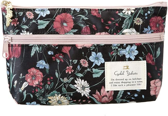Amazon ダブルファスナーポーチ レディース 仕切り 便利 化粧ポーチ かわいい 通帳ポーチ メイクポーチ 旅行用 パーティ レース柄 小物入れ ポーラプリンセス ブラック Cyalel Yahata 化粧ポーチ 通販