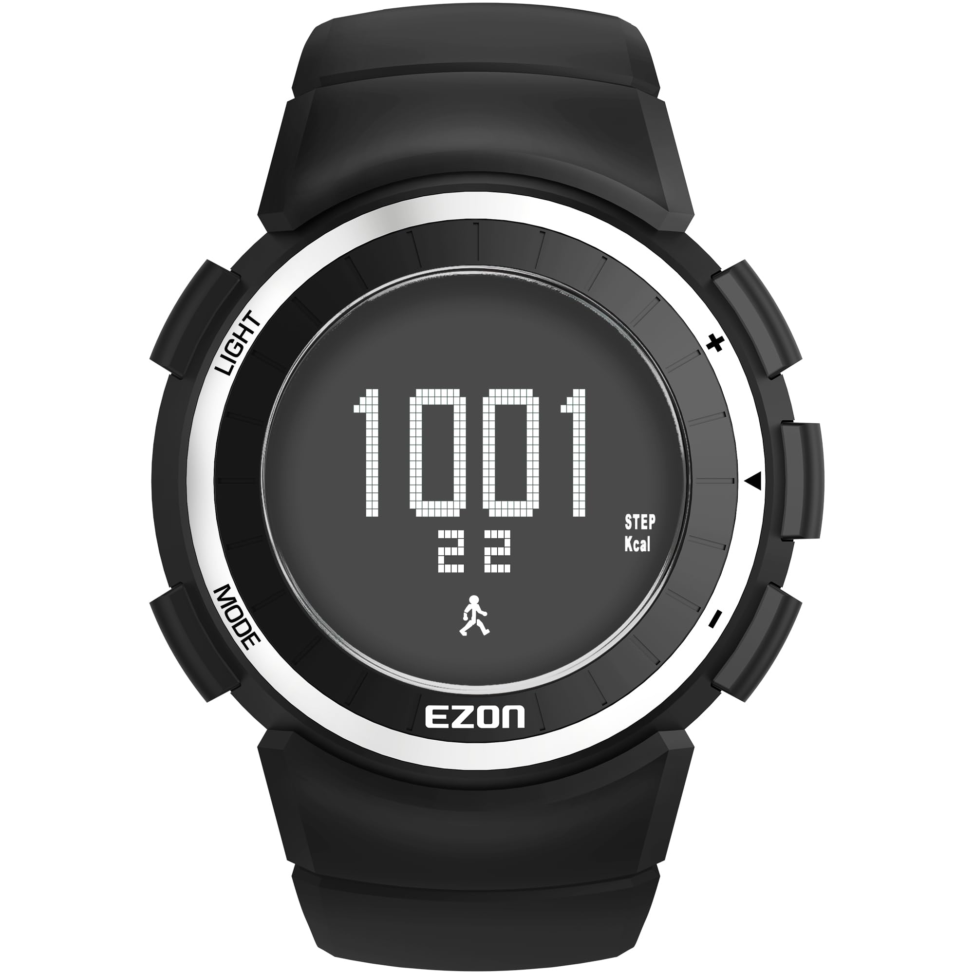 EZON Running Watch, Sports Watch, Pedometer, Lightweight, IP67 Waterproof, Dustproof, Large Face Display, Men's Watch