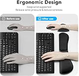 ZIBLY Wrist Rest Keyboard and Mouse Set Anti-Slip Memory Foam Black view 3