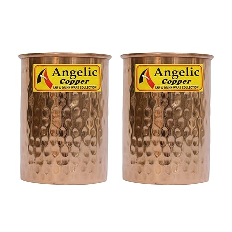 Angelic Copper Handmade Glasses Set, 300 ml, Set of 2, Brown