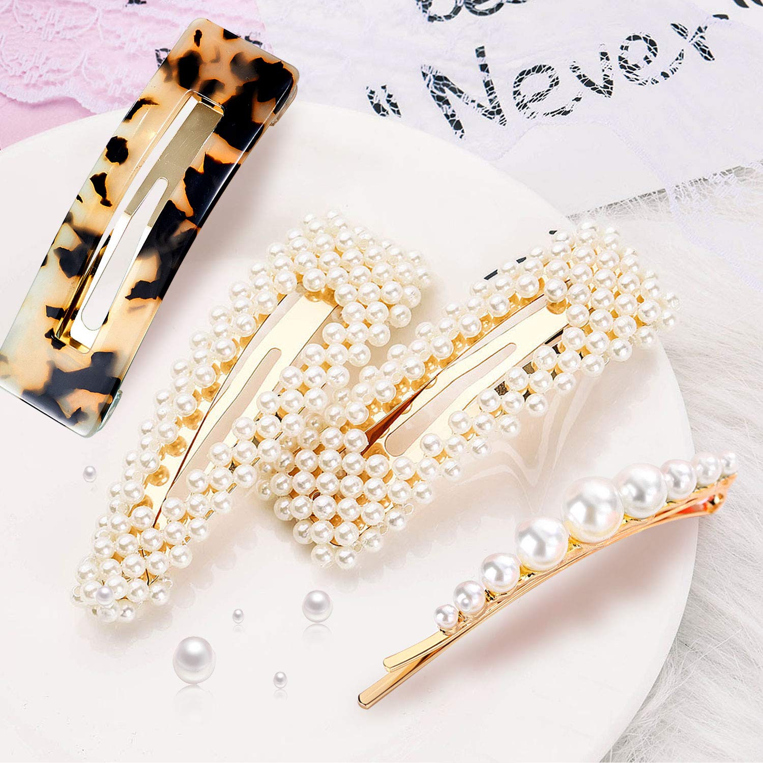 Langwolf Hair Clips for Women Girls, Styling Acrylic and Pearls Hair Barrettes for Ladies Short, Medium, Long, Braids Hair Decorations : Beauty