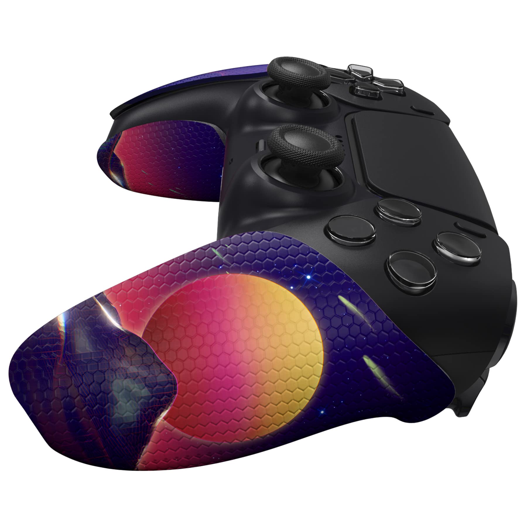 eXtremeRate PlayVital Anti-Skid Sweat-Absorbent Controller Grip for ps5 Controller, Professional Textured Soft Rubber Pads Handle Grips for ps5 Controller - The Cyber Moon