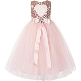 ekidsbridal Heart Cutout Sequin Flower Girl Dress Recital Dress Ceremonial Gown 172seq