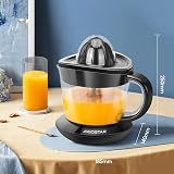 Aigostar Electric Citrus Juicer 700ml Bowl 2 Cones Two Way Rotation Black view 7