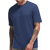 VEIISAR Men's Heavy Weight Crew Neck T-Shirt Mens Premium Cotton Tee - Pre Shrunk S-3XL