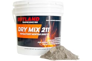 RUTLAND PRODUCTS Rutland Dry Mix 211 Refractory Mortar 10 Pound - USA-Made High Temperature Mortar for Masonry - 2550°F Fire Cement Patch for Fireplace Brick, Fire Pit, Kiln, Forge & Pizza Oven Repair