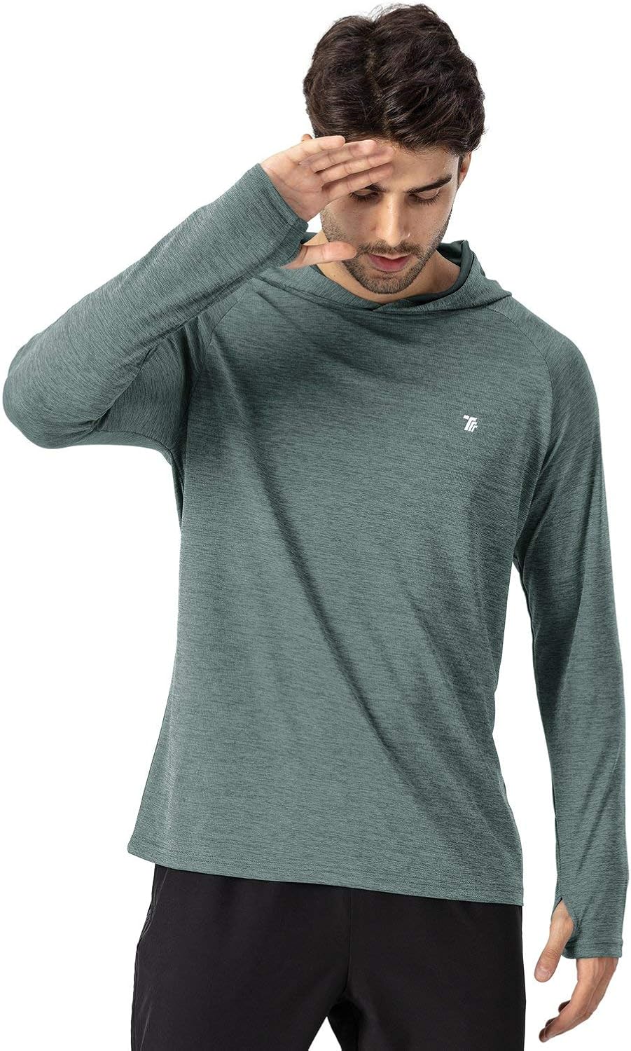 Rdruko Men's Active Gym Muscle Bodybuilding Long Sleeve Hoodies Workout Running Hooded Sweatshirts: Clothing