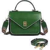 MoreFarther Genuine Leather Crossbody Bags for Women Lightweight Handbag Commuter Travel Purse with Adjustable Dual Strap