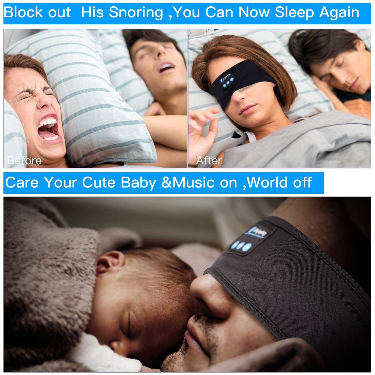 Sleep Headphones Bluetooth Wireless Headband-CaseBuy Sport Headband Headphones Stereo Bluetooth V5.0 Headset with Microphone Adjustable Washable