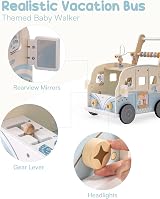 RO Burd ROBUD Wooden Baby Walker Vacation Bus with Activity Center view 4