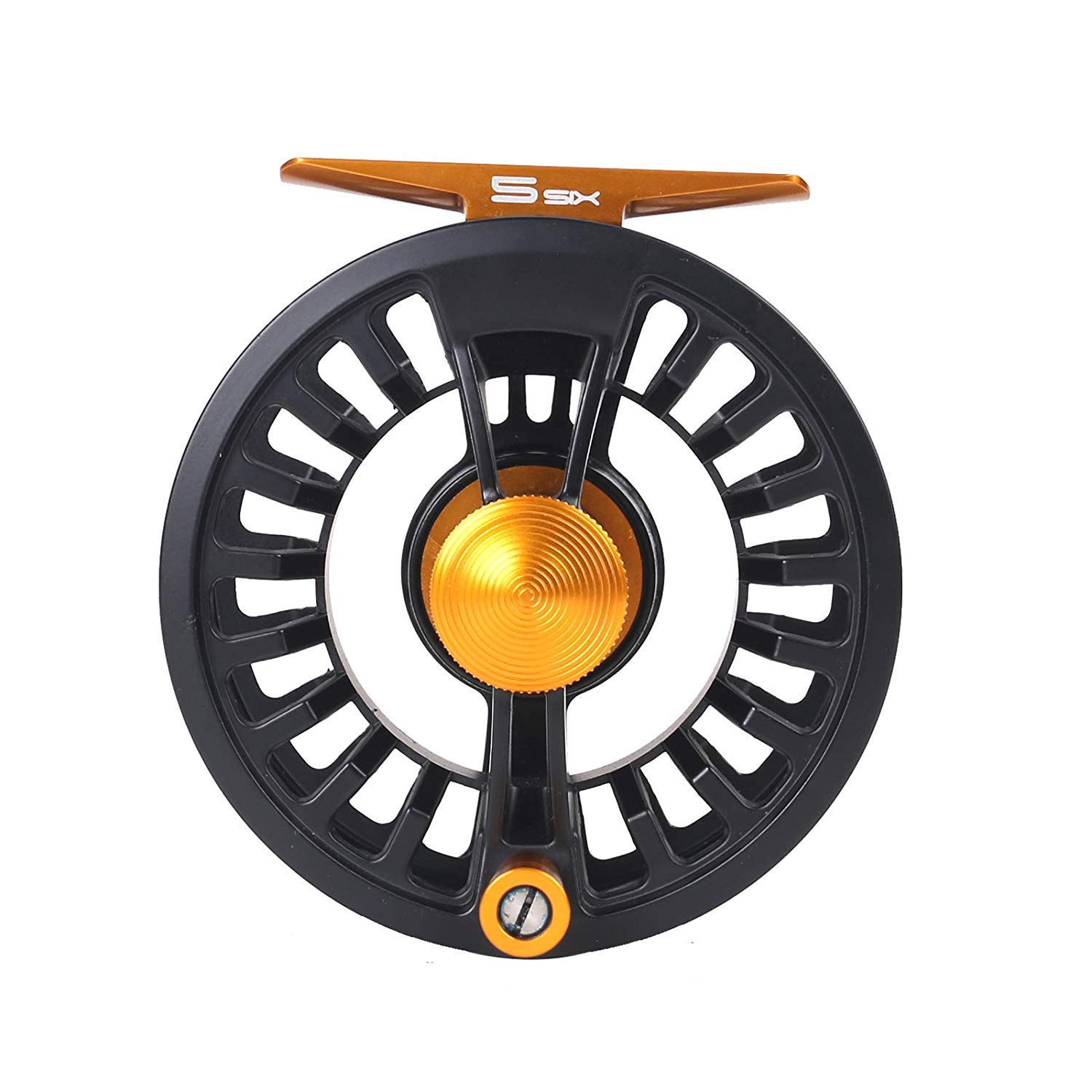 MAXIMUMCATCH Tail Fly Fishing Reel Light Weight Large Arbor Teflon Disc with CNC-machined Aluminum Alloy Body 5/6 7/8wt (Black Reel, 7/8wt)