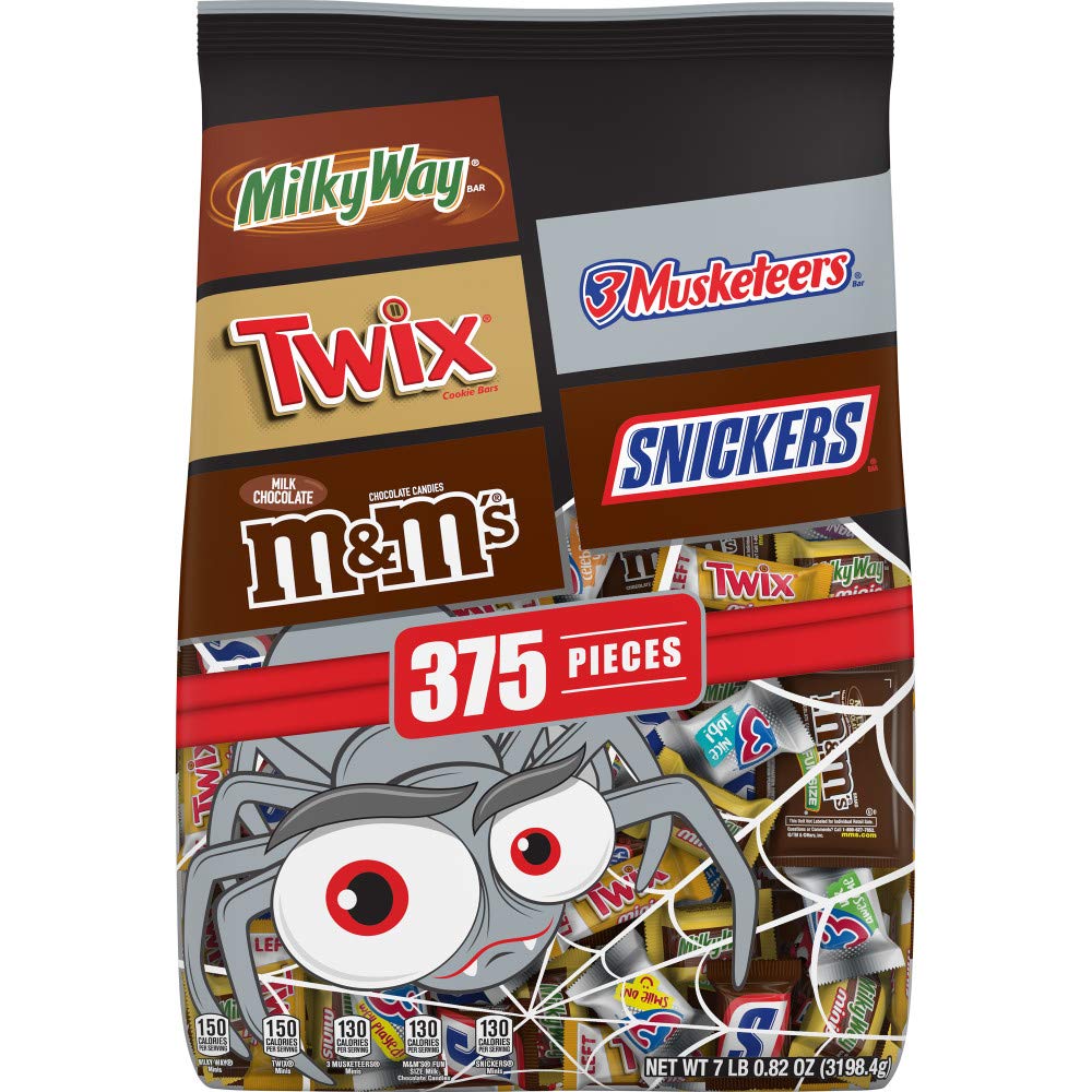 Mars Chocolate Favorites Halloween Candy Bars Variety Mix Bag (TWIX, MILKY WAY, SNICKERS, 3 MUSKETEERS, M&M'S Brands), 112.82 Oz, 375 Pieces : Grocery & Gourmet Food