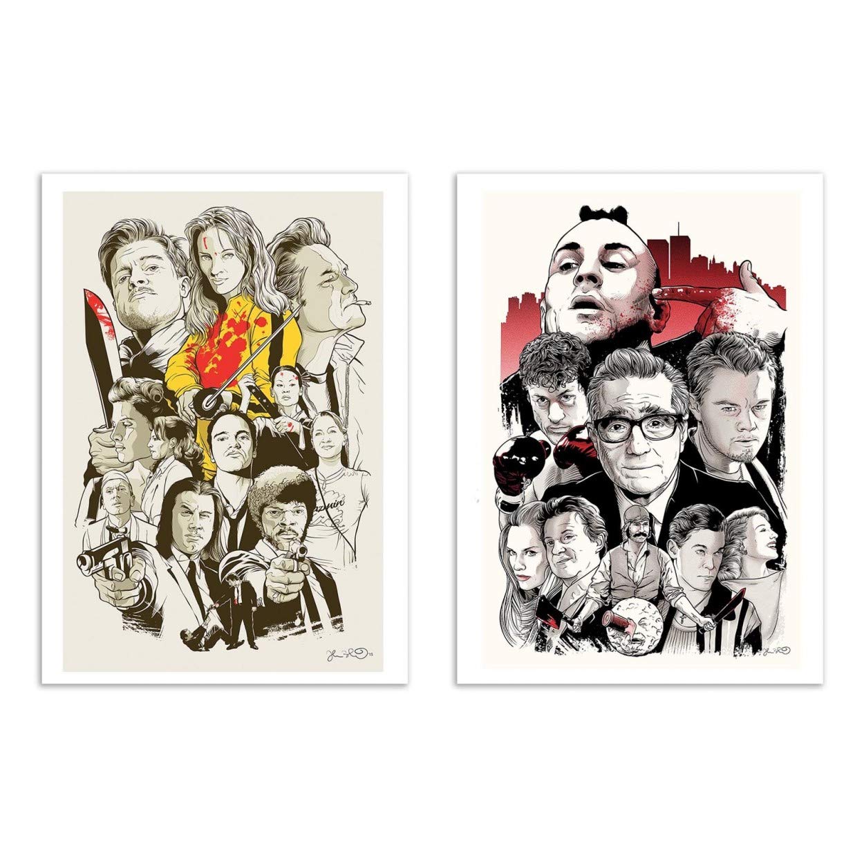Wall Editions 2 Art-Posters 30 x 40 cm - Tarantino and Scorsese - Joshua Budich