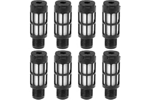 uxcell Plastic Pneumatic Muffler Exhaust Air Line Silencer 1/4 PT Black, 8pcs