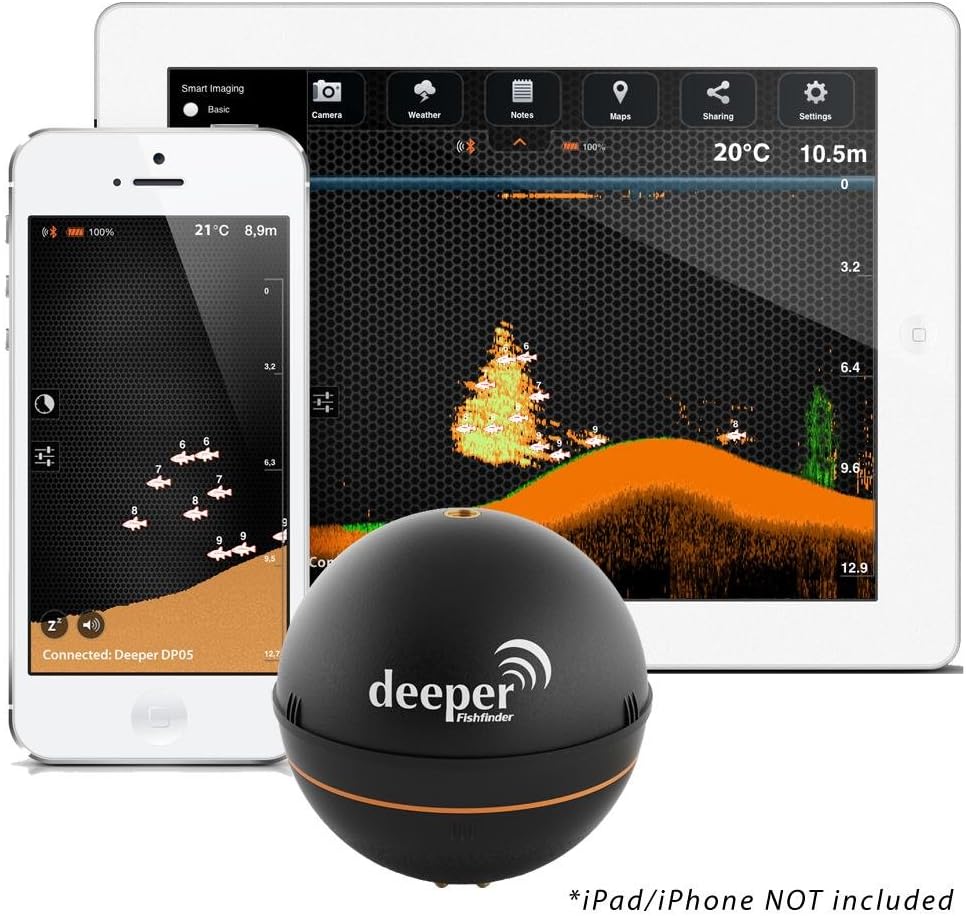Deeper Smart Portable Fishfinder f/Smartphone or Tablet - Wall Charger Not Included