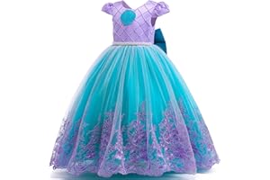 PURFEEL Girls Mermaid Princess Dress Kids Mermaid Costume Dress up for Ariel 3-4Years