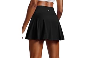 PINSPARK Womens Tennis Skirt Pleated Athletic Skorts with Pockets Shorts High Waisted Golf Skirts for Workout Running Casual