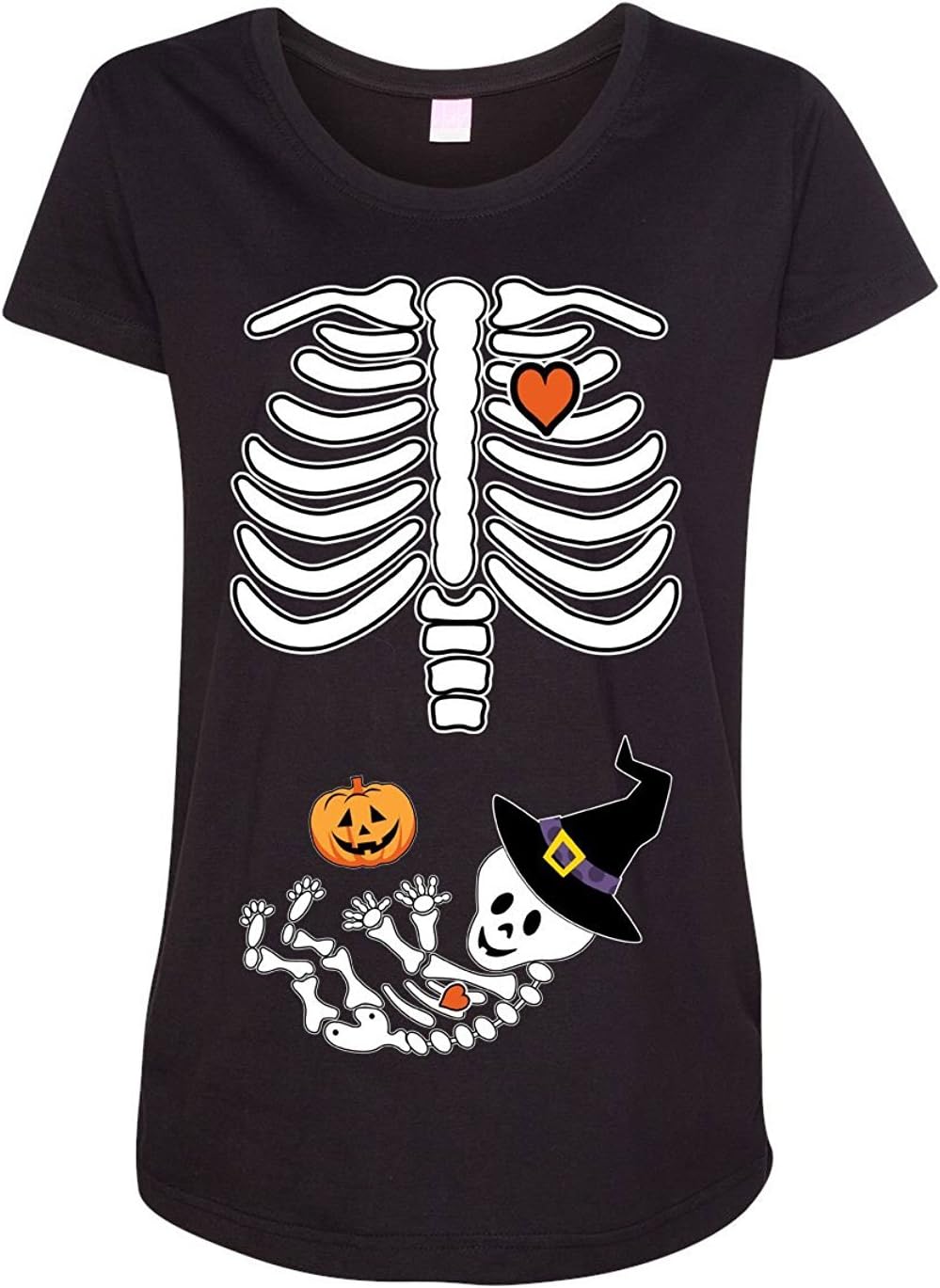 Huhu Halloween Baby Skeleton DT Costume Maternity T-Shirt Tee