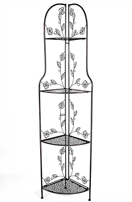 Heather Ann Creations Rosa Kitchen Corner Rack, Black Copper