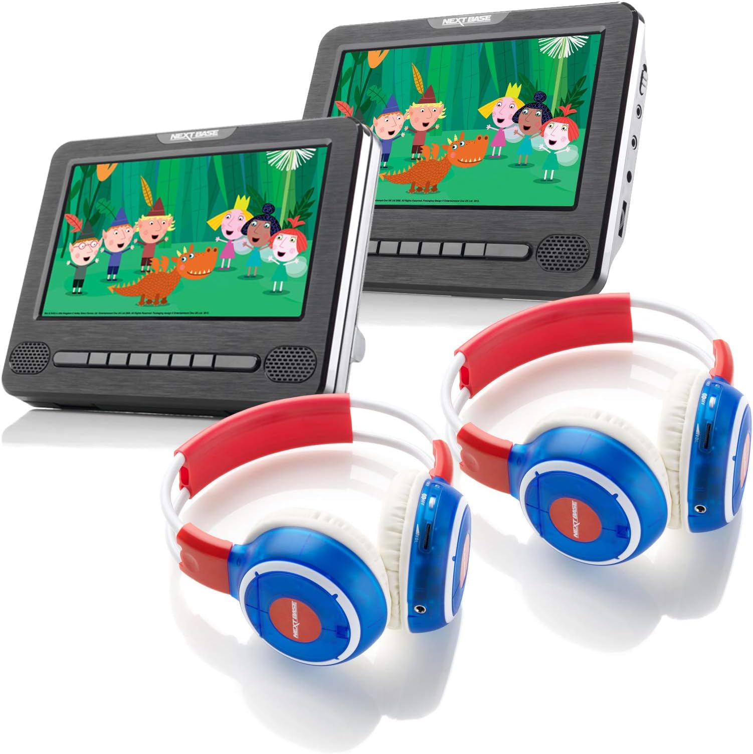 Nextbase 7T 7 Inch In-Car Headrest DVD Player + 2 Pairs of Headphones Wide Screen Multi Screen USB SD Card Reader