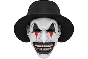 HISECOO Halloween Clown Mask Smiling Demons Horror Masks,Scary Halloween Mask Joker Mask With Hat, Halloween Horror Cosplay Costume Prop