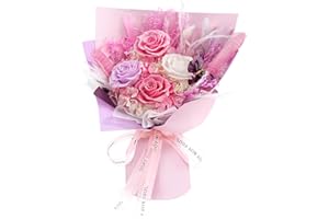 Cooeach Flowers for Delivery Prime Preserved Roses Bouquet Birthday Flowers for Women Mother Birthday Gifts Forever Flowers Bouquet Gift for Women Wife Mother Day Graduation (Pink)