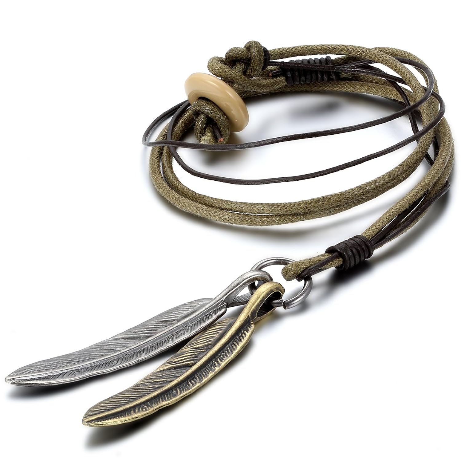 Jewelrywe Aleación Genuina Cuero Colgante Collar Cable Cuerda Plata Oro Dorado Ángel