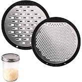 Microplane 2-Piece Ultimate Mason Jar Lid Grater Set, Fine &amp; Ribbon Stainless Steel Blades, Fits Wide Mouth Canning Jars, Shaker Holes, Zester &amp; Cheese/Spice Grater, Handheld Stainless Steel Rasp
