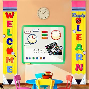 Amazon Com Back To School Decoration First Day Of School Banner