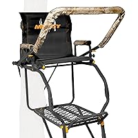 Muddy 1-Person Skybox Deluxe Steel Ladder Tree Stand, 20 ft Tall, 350 lb Capacity - Heavy-Duty Hunting Treestand with Flex-Te